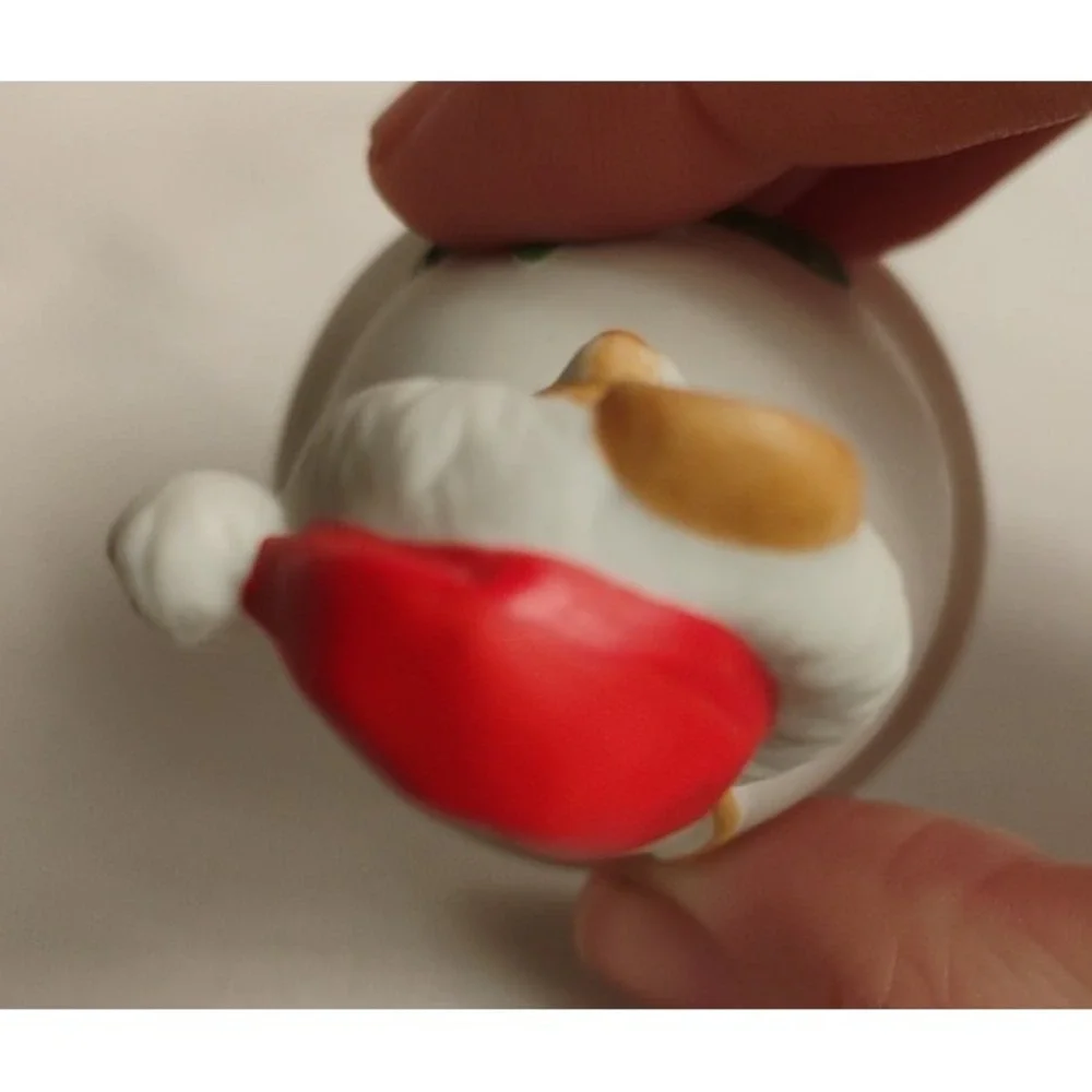Vintage Christmas Porcelain Bell Bells 2pc Lot Santa Bear Mouse‎ Decorations